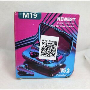 M19 Digital Indicator True Wireless V5.3 Bluetooth Fast Charging Headphones